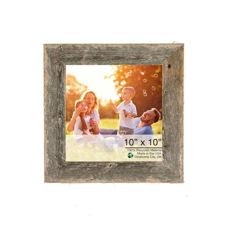 Homeroots 10 x 10 in. Rustic Farmhouse Gray Wood Picture Frame 386493
